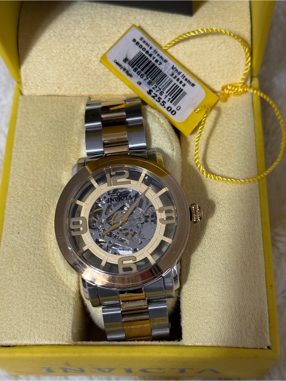 Invicta Men’s Two-Tone Skeleton Watch - Gold and Silver